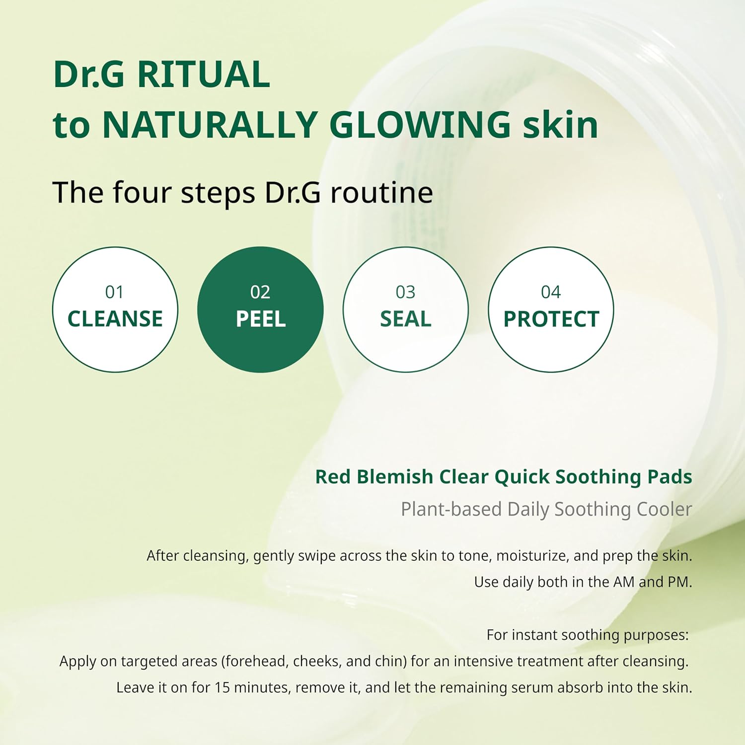 Korean Skincare Products: Dr.G Red Blemish Clear Quick Soothing Pads 닥터지 수분 진정팩 블랙 프라이데이 세일 BLACKFRIDAY SALE