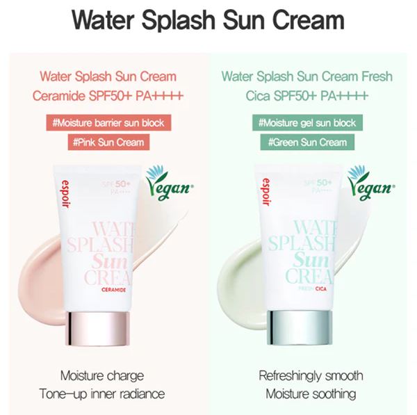 Espoir Water Splash Sun Cream Ceramide 60mL Review Water Splash Sun Cream Fresh Cica